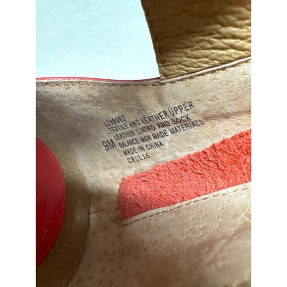 Sofft Cary Leather Strappy Red Rainbow Striped Cork Wedge Sandal Women 9 - Picture 7 of 7